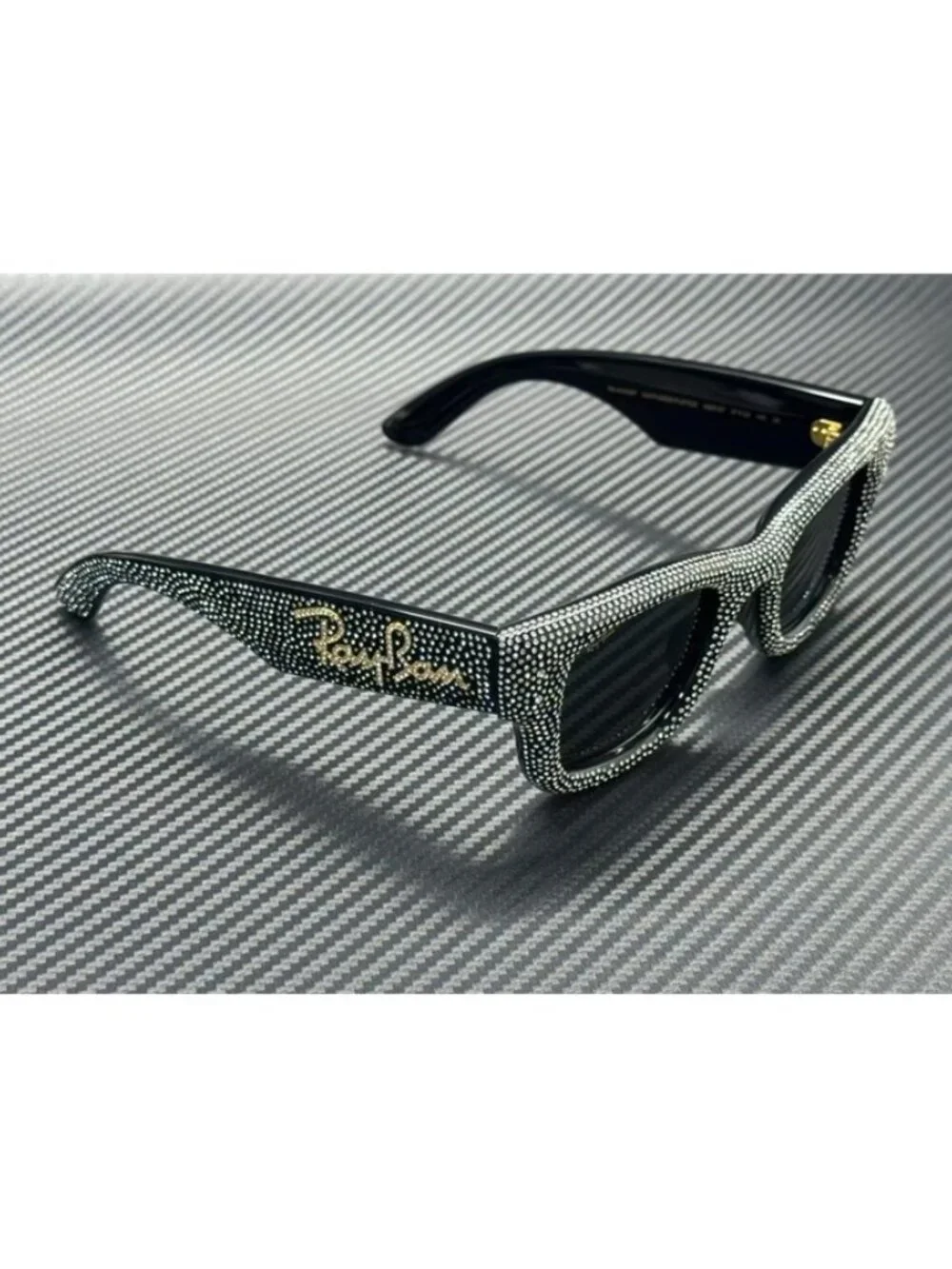 New Ray-Ban Men Black Strass Sunglasses 47-23-145